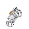 Male Chastity Device Cock Cage Restraint Stainless Steel Penis Ring Virginity Chastity Lock Belt SM Bondage adult sex toys Product9323273