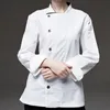 Camicia a maniche lunghe bianche nera El ristorante giacca da chef uniforme culinaria bistrot bar cafe hospitality work indossa b7417893017