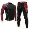 3D Imprimir Lobo Homens Define Camisas De Compressão + Leggings Base Layer Crossfit Fitness Roupas MMA BJJ Track Terno T Camiseta Tops
