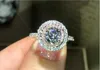 Damen Fashion Echtes 925 Sterling Silber Versprechensring Diamant Rosa Cz Verlobung Ehering Ringe für Frauen Geschenk
