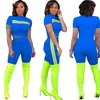 Kvinnor Tracksuit Kortärmad T-shirt + Byxor Leggings 2 Två Piece Woman Set Summer Designer Tracksuits Kläder Outfits Joggers Plus Storlek