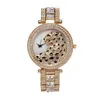 Designer de luxo jóias mulheres diamante leopardo relógio pulseira de ouro relógios de pulso relógio de luxo agradável casual novo feminino clock308f