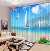 Anpassade 3d gardiner för vardagsrum Sovrum Bambu vattenfall Scenery Blackout Luxury Curtain 3D stereoskopiska moderna gardiner