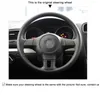 Black Car pelle scamosciata Steering Wheel Cover per Volkswagen Golf 6 Mk6 VW Polo Sagitar Bora Santana Jetta MK5