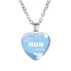 Great Mother Infinity Forever Love 8 Styles Gemstone Heart Necklace Pendant Sweater Chain Fashion Jewelry for Mom Christmas Gift