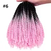 Rozszerzenia 8 cal wiosna twist szydełko warkocze syntetyczne 30stands / paczka Kanekalon Bounce Curly kolorowe włosy peruka