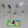 Mini Glass Bongs Oil Rigs Hookah met Quartz Banger of Kleurrijke Kommen 6.3 "Heady Beker Bong Water Pipes Siliconen Container Dabber Tool