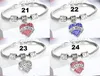 Hot new 45 types Diamond Love Heart Bracelet Mom Aunt Daughter Grandma Believe Hope best friends Crystal Bracelet WCW157