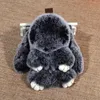 18cm Frost style Rex Furs Rabbit Plush Toys Key Ring Keychain Pendant Bag Car Charm Tag Cute Mini Toy Doll Real Fur