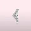 CZ Diamond Wedding Crown Rings Sets Originele Box voor Pandora 925 Sterling Silver Princess Wish Ring Dames Luxe Designer Sieraden