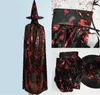 Halloween Kinder Umhang Blooded Blood Horror Kostüm Cosplay Umhang + Hut Frauen Kinder Cosplay Cprop Tod Hexe Magie Robe Umhänge