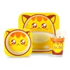 Bamboo Fiber Children039s Tablewareセットクリエイティブ漫画ボウル分割トレイスプーンフォークカップ5ピースギフト食器set6523640