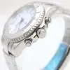 Nuovo orologio da uomo meccanico automatico da 44 mm con quadrante bianco con lunetta girevole in argento e cinturino in acciaio inossidabile