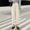 Kadın Kot Beyaz Kadın Pantolon Yüksek Bel Geniş Bacak Denim 2021 Artı Boyutu 3XL Sokak Yırtık Erkek Arkadaşı Harem