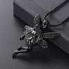 LKJ10042 Black Tone Dragonfly Angel Fairy Memorial Urn Medaillon voor Pet Ashes Keepsake Sieraden Verlies van Love Animal Cremation Pendant
