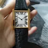 Hombres Mujeres reloj de esfera blanca Movimiento de cuarzo relojes Correa de cuero 07-2