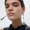 Dynda żyrandol damskie luksusowe projektant kobiety kolczyki moda biżuteria ulica kreatywny nieregularny kamień długi uchwyt