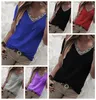 2021 European Spring and Summer Fashion Casual Solid Color Stitching V-Neck-paljetter Kortärmad T-shirt Support Blandad sats