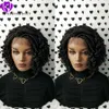 200density full short Braided Wigs Box Braids Wigs For Black Women Lace Front Braid Wig Curly 14inch Black Brown With Body Hair3094807