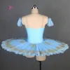 Nouveau tutu de ballet pré-professionnel bleu pâle avec garniture en appliques dorées femmes fille scène performance costumes de danse ballet Tutu