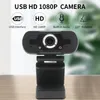 HD Webcam Buildin Dual Mics Smart 1080p Web Camera USB Pro Stream Camera för Desktop bärbara datorer PC -spelkam för OS Windows2027622