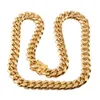 316L Gioielli in acciaio inossidabile ad alta polacco Miami Cuban Link Necklace Uomini Donne Hiphop Chain Butterfly Clasp 8mm16mm 20inch30inch9336512