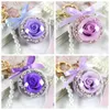 Rose Keychain DIY Eternal Flower Hängande Hängsmycke Rensa Akryl Boll Gift Transparent Rose Sphere Valentines Gift Bröllopsdekoration