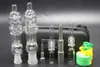 CSYC NC Kit de vidro Bubbler Água Bongos Com 14 milímetros Titanium Nails real Quartz Banger Dab Rig Pipes mão de vidro
