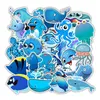 49pcs / Set Blue Ocean Мультфильм морских животных акулы Doodle наклейки для ноутбука Телевизор Холодильник водонепроницаемый велосипедов Декаль игрушки для детей