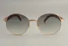 2019 New Round Sunglasses 19900692-1サングラスレトロファッションサンバイザー天然木製寺院サングラス254y