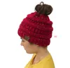 CC Beanies Renkli Örme Tığ Headdress Kış Kulak Sıcak Şapka Kış Saç Aksesuarları Horsetail Hat1276151