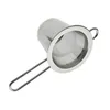 304 Stainless Steel Tea Silter med handtag Lös blad Tea Infusionskorgfilter med lock WB1935