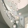 Creative Hand Blown Glass Pendant Lamp Irregular Ice Block Hotel Staircase Cafe Dining Bedroom Artistic Hanging Suspension Light