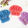 Bonnets de cheveux secs super absorbants en velours corail Serviette de douche Séchage rapide Chapeau de protection des cheveux Chapeau de séchage élastique avec nœud pour femme Turban Head Wrap cap