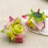 10pcs muito 4,5 centímetros Chefes Artificial flores rosas DIY Handmade Decoração nupcial Corsage Grinalda Wedding Gift Box Car Falso Flores