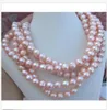 Naturalne Ogromne Morze Południowe 10-11mm Pink Pearl Necklace 50 "14K Złoto Zapięcie