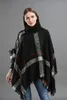 WHOLEPLIAD CLOAK الخريف الشتاء شال عالي الياقات سترة وشاح براونج شرابات بونتشو لفتاة كيب كيب Outwear5834999