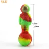 4,9 inch Moon Astronaut Form Siliconen Pijpen Glasolie Pijp bubbelmaker Siliconen Bong Rookaccessoires met glazen kom