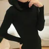 Fashion-Autumn Long Sleeve Sweaters Pullovers Pullover Turtleneck Women Pullover Female Jumper Streetwear Knitted Tops Black Red