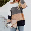 Maglione da donna con spalle scoperte Casual con scollo a V in acrilico lavorato a maglia sciolto a maniche lunghe Pullover spessore standard femminile 2019 10 gennaio 16