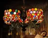 Amerikan Yaratıcı Lambaları Retro Tiffany Vitray Dekoratif Işıklar Bar Restoran Oturma Odası Işıkları Bohemian 5 Kafa Avize