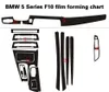 För BMW 5-serie F10 2011-2017 Självhäftande bilklistermärken 3D 5D Carbon Fiber Vinyl Bilklistermärken och Dekaler Bilstyling Tillbehör