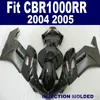 ABS Full Fairing Kit voor HONDA Original Mold Backings CBR 1000RR 04 05 ALL BLACK MOTOBIKE SET CBR1000RR 2004 2005 KA76