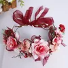 chirstmas children party garlands Handmade Kids flower crown bride wedding wreath girls simulation flower princess headdress C5694