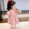 INS NEU Sommer neues Mädchen039 Kurzarm Polka Dot Kleid Koreanische kleine und mittlere Kinder039s enge Taille offener Rücken ch5809524