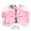 8 pouces Jojo Siwa cheveux arc couleur unie avec strass Clips Papercard métal Logo filles gros cheveux accessoires épingle à cheveux bandeau