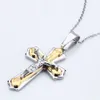 Fashion- Pendant Brand Necklace Silver Gold Color Jewelry Antique Cross Crucifix Jesus Cross Pendant Necklaces For Women Men Christmas Gift