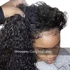 Parrucche di capelli umani ricci bagnati e onduli e ondulati 130% Virgin Peruvian Glueless Presoched 360 Frontal Full Pizzo Parrucche per capelli umani per le donne