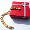 Bransoletka 12mm Solid Gold Finish Fine Premium Quality Mens Cuban Curb Link Łańcuch Handwork Stampep 24 K