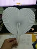 Ventaglio di carta pieghevole a forma di cuore rotondo Ventaglio tenuto in mano bianco vuoto fai da te per regali di festa di anniversario di matrimonio